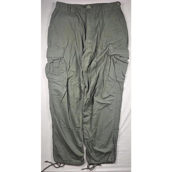 ROTHCO OLIVE DRAB Vintage 100% Rip-Stop Vietnam Era BDU Fatigue Pants Size Large - Picture 1 of 8